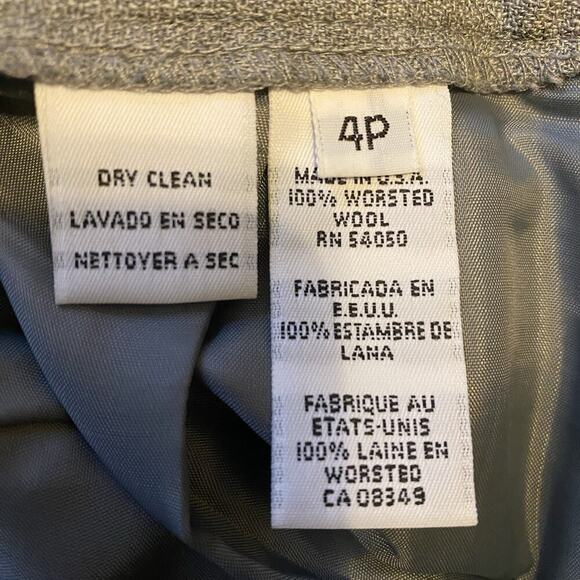 Jones New York Suit Women 4P Jacket Skirt Set Wool Mini USA Academia Career Grey - Picture 8 of 16